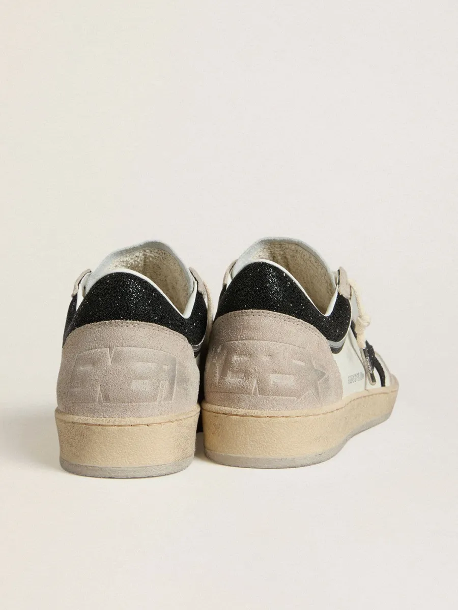 Ball Star Donna LTD in nappa con stella in cristalli neri e inserti in suede beige