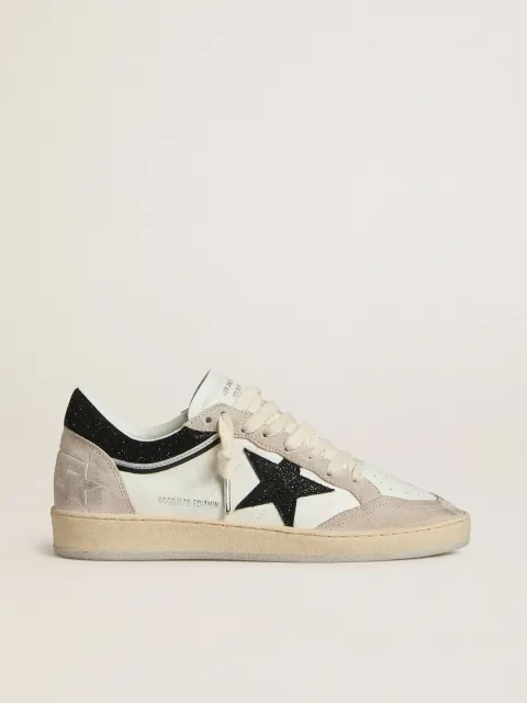 Ball Star Donna LTD in nappa con stella in cristalli neri e inserti in suede beige