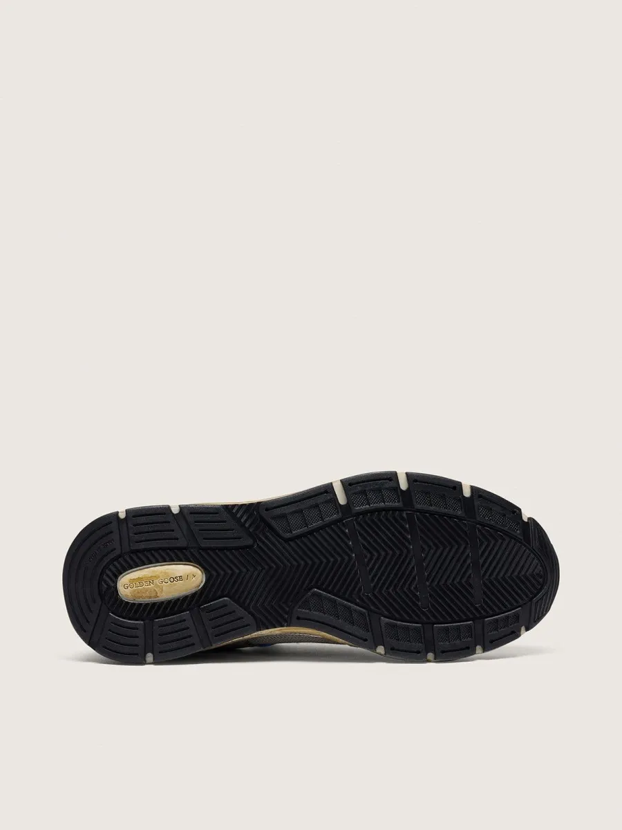 Dad-Star Donna in pelle laminata argento e rete con stella in pelle bianca e talloncino argento