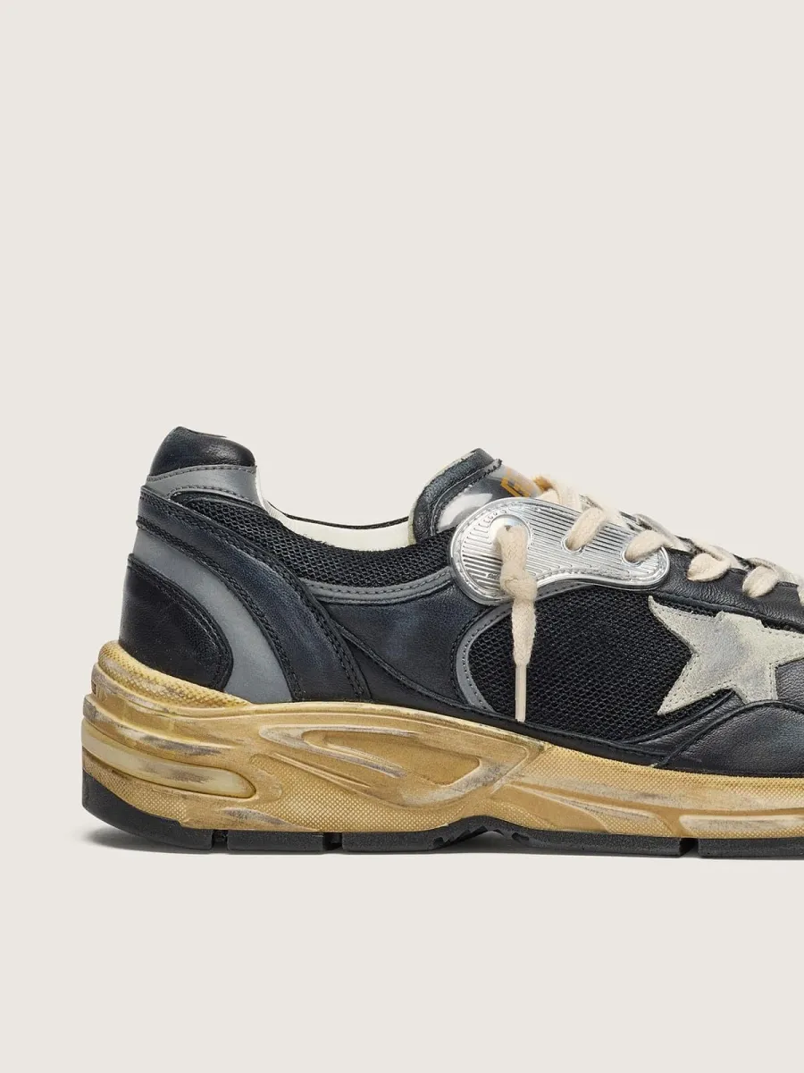 Dad-Star Donna in rete e nappa nere e argento con stella color ghiaccio
