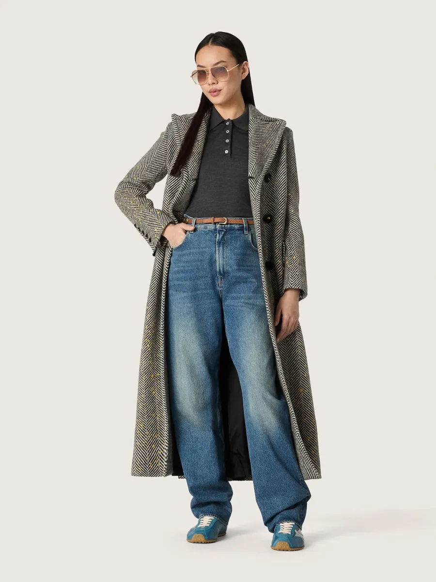 Marathon Speed Donna in nappa blu con stella stampata e talloncino in pelle argento