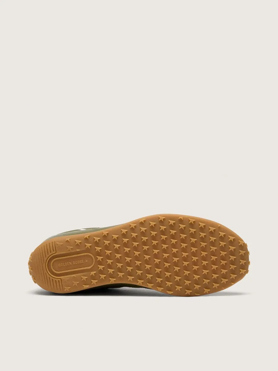 Marathon Speed donna in pelle verde oliva con stella crema