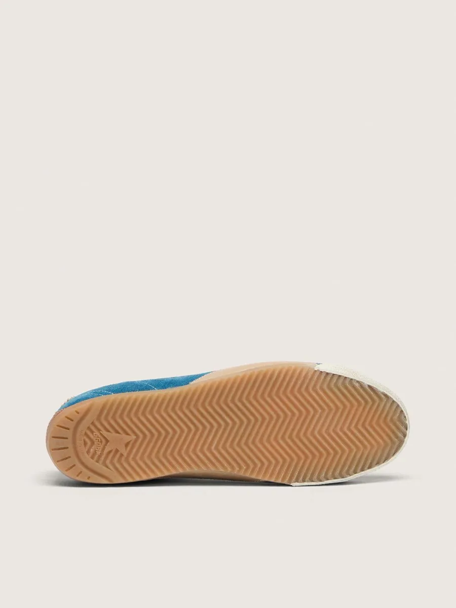 True-Star Donna in suede ottanio con stella nera e talloncino panna