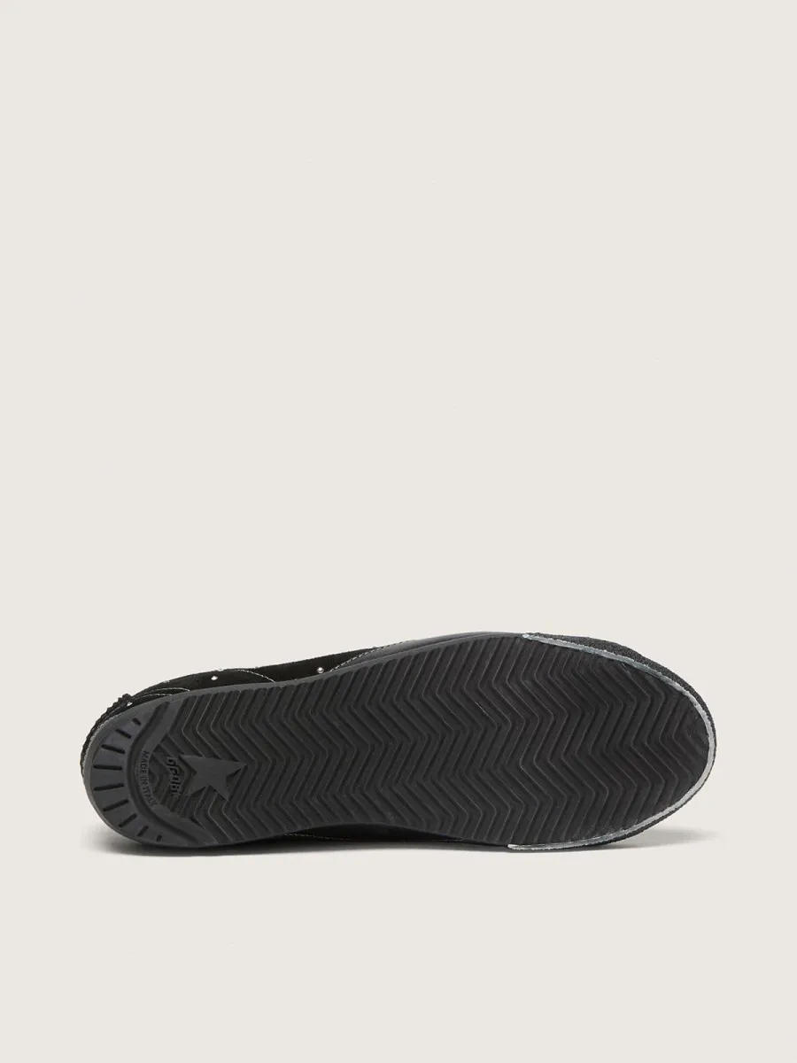 True-Star Donna in suede nero con cristalli Swarovski e stella in pelle nera