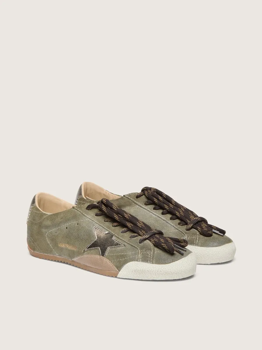 True-Star donna in suede oliva con stella oro