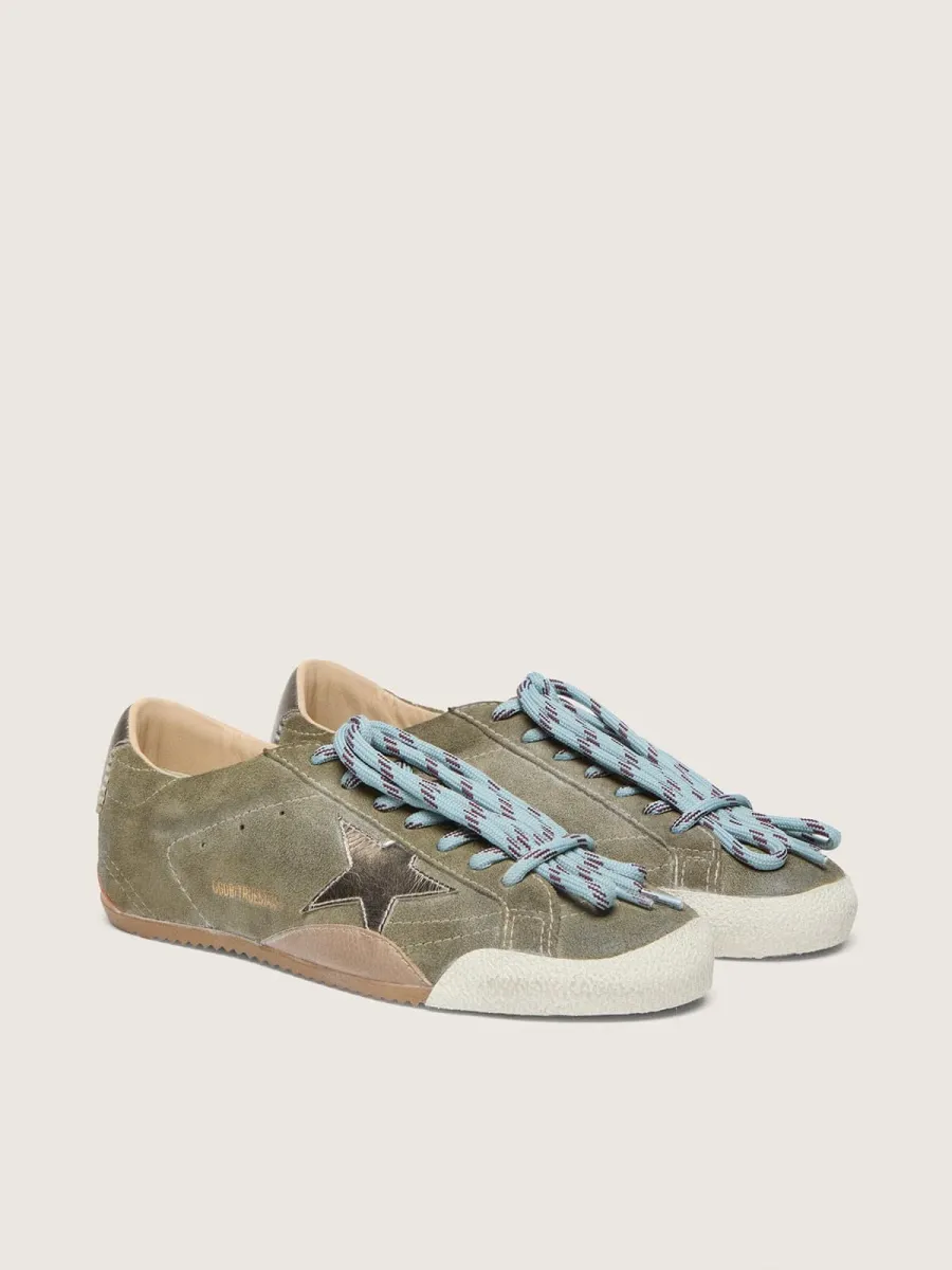 True-Star donna in suede oliva con stella oro