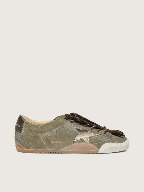 True-Star donna in suede oliva con stella oro
