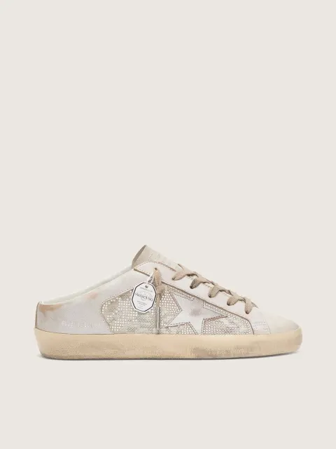 Super-Star Sabot LTD donna in Swarovski con stella in pelle laminata argento