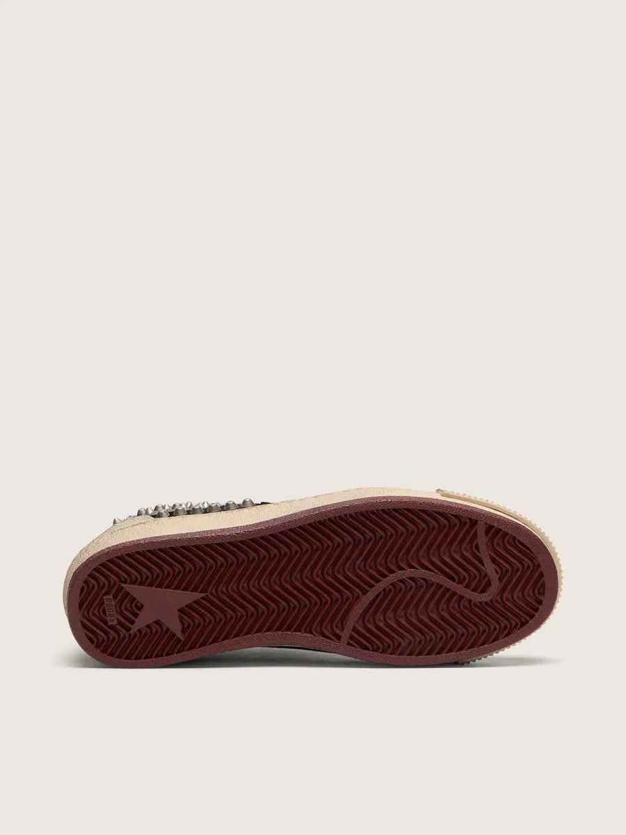 Ball Star Donna LAB in suede nero con borchie e stella in pelle lucida nera