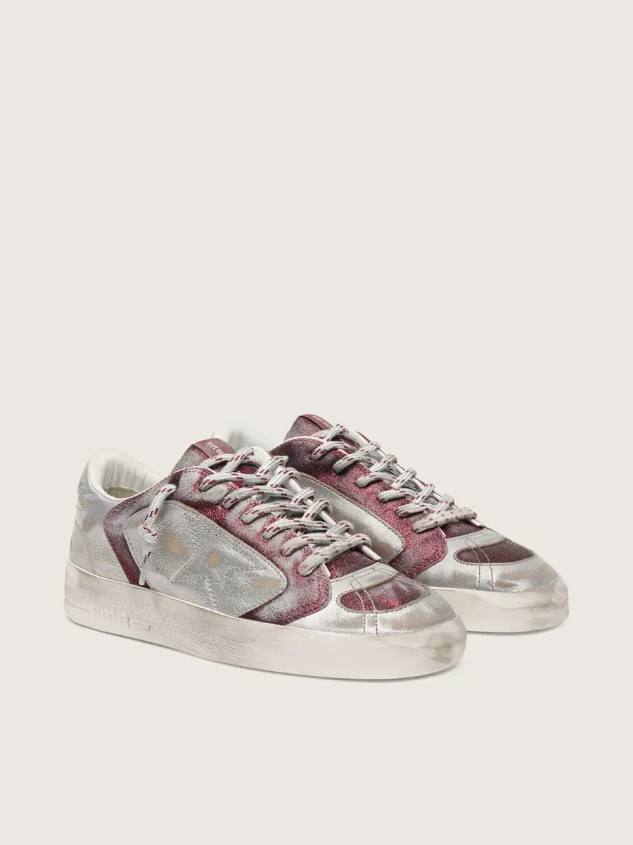 Stardan LAB Donna in pelle e glitter Bordeaux e argento