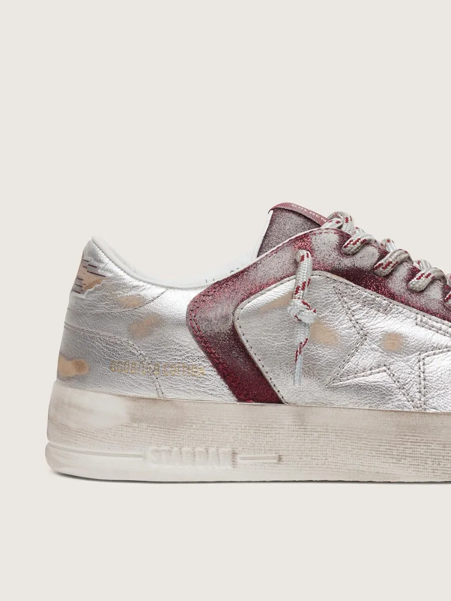Stardan LAB Donna in pelle e glitter Bordeaux e argento
