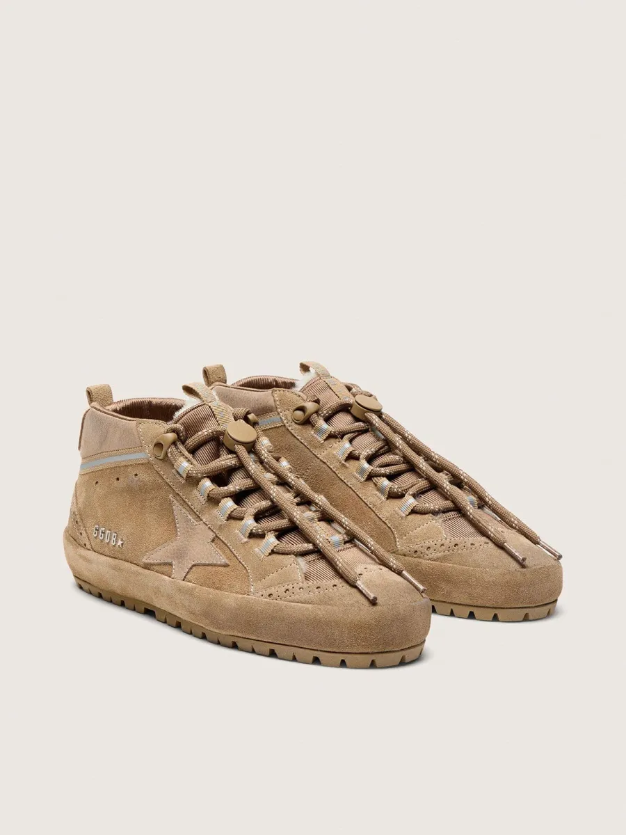 Mid Star Ski Donna in suede caramello con stella in nabuk e talloncino in suede