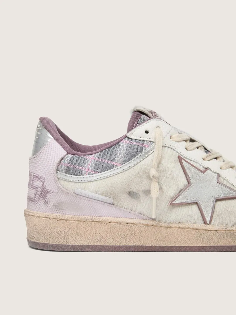 Ball Star LAB donna in nylon e cavallino bianco con stella argento e inserti lilla