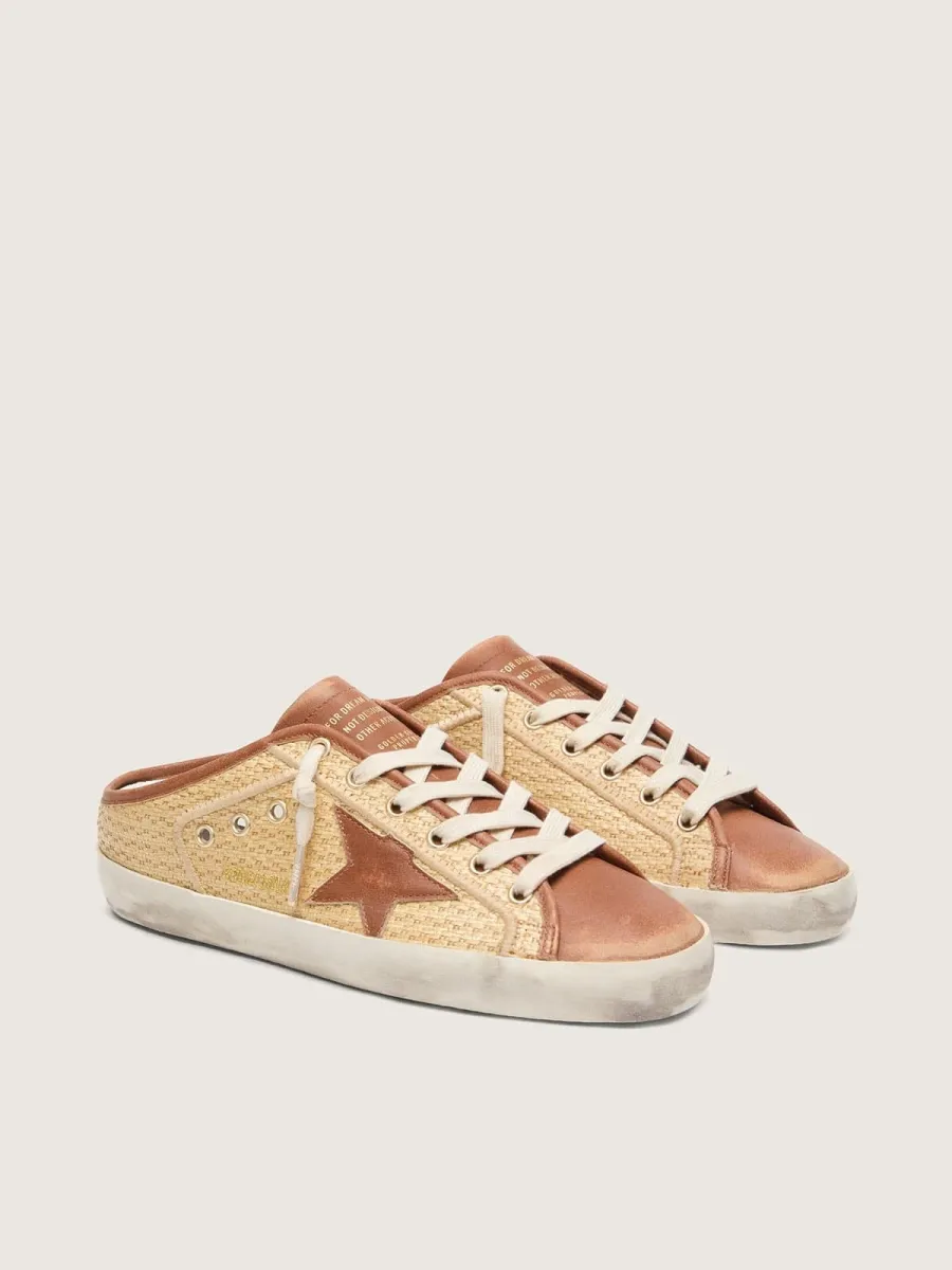 Super-Star Sabot donna in rafia con stella color mattone