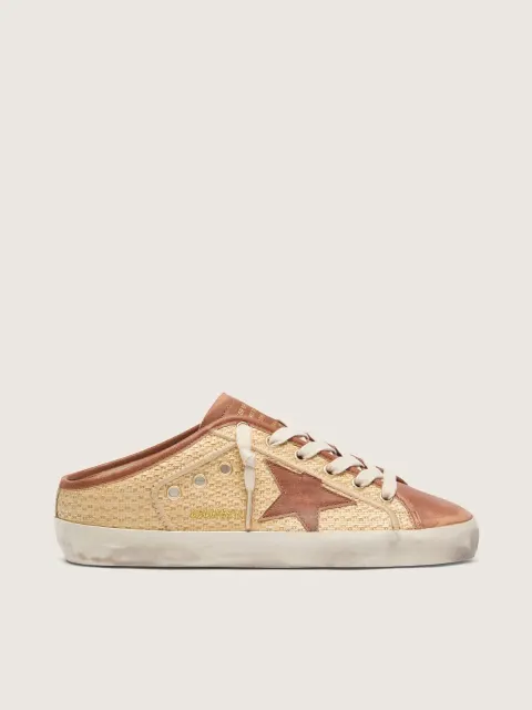 Super-Star Sabot donna in rafia con stella color mattone