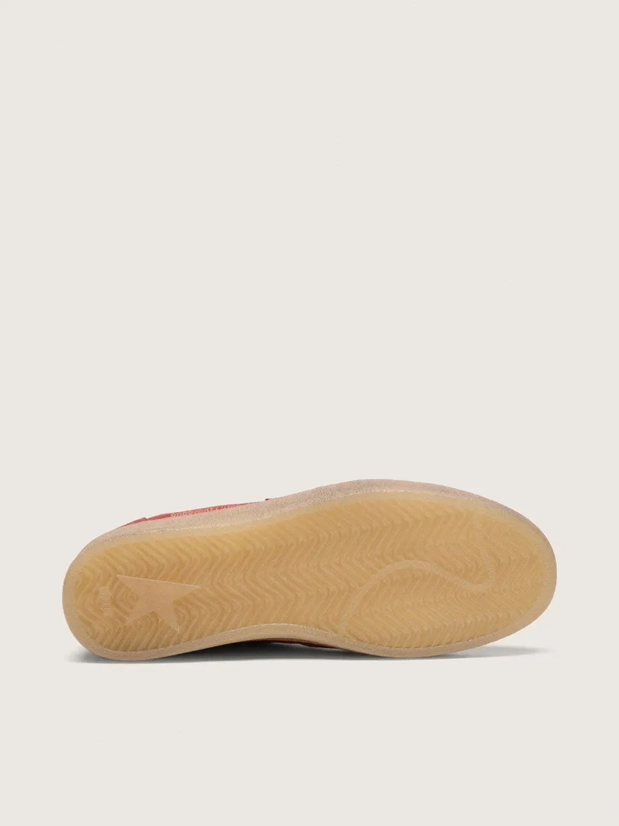 Ball Star donna in suede rosso ruggine con stella ton sur ton