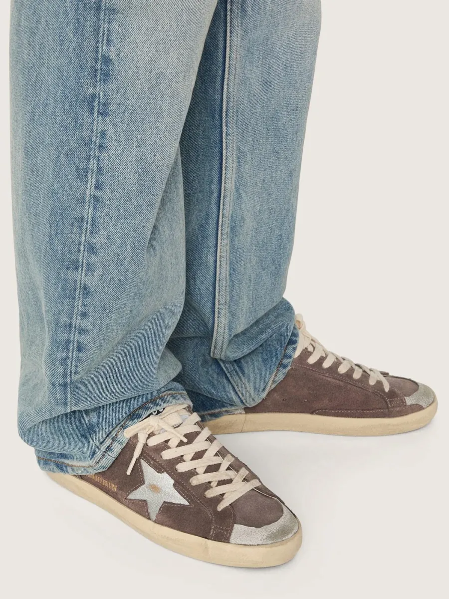 Super-Star LTD donna in suede lavanda con stella argento