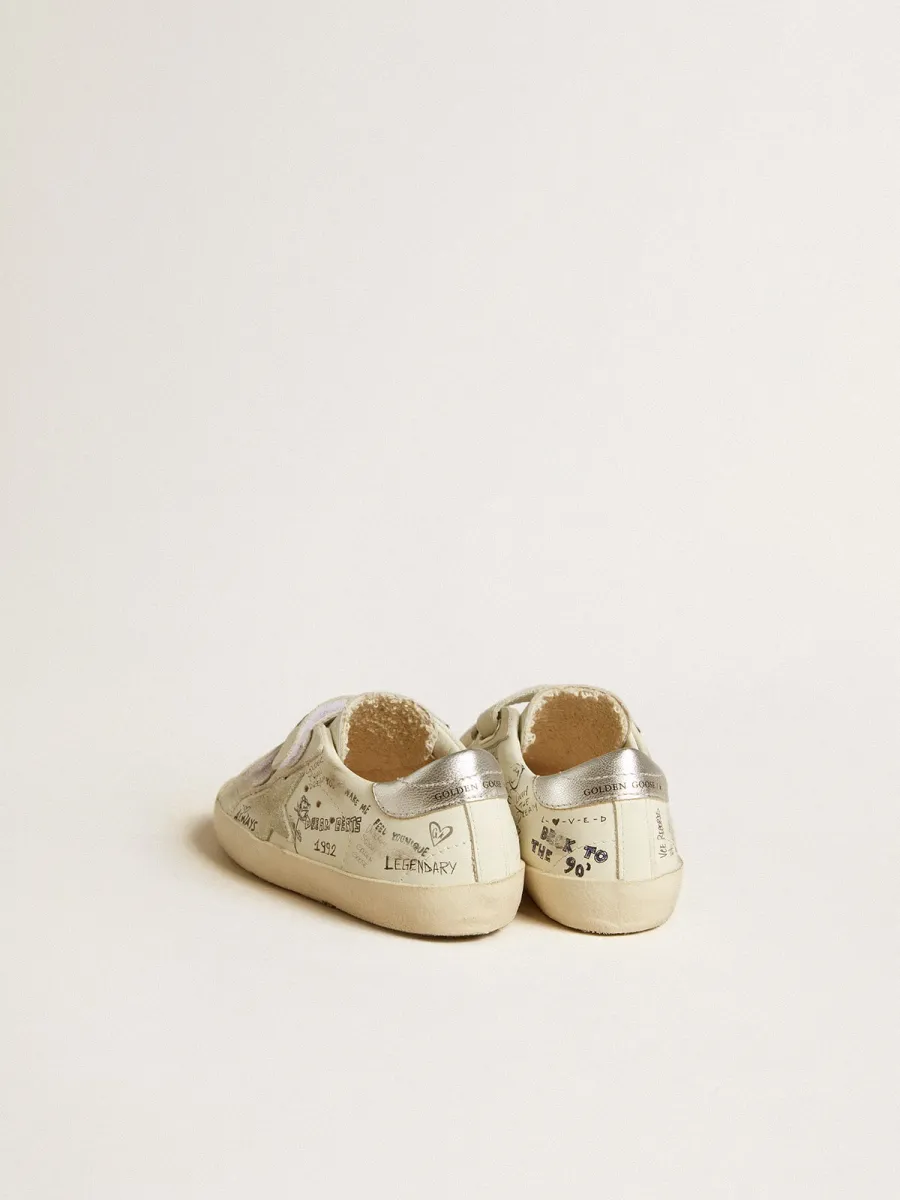 Old School Young con stella in suede e talloncino in pelle laminata