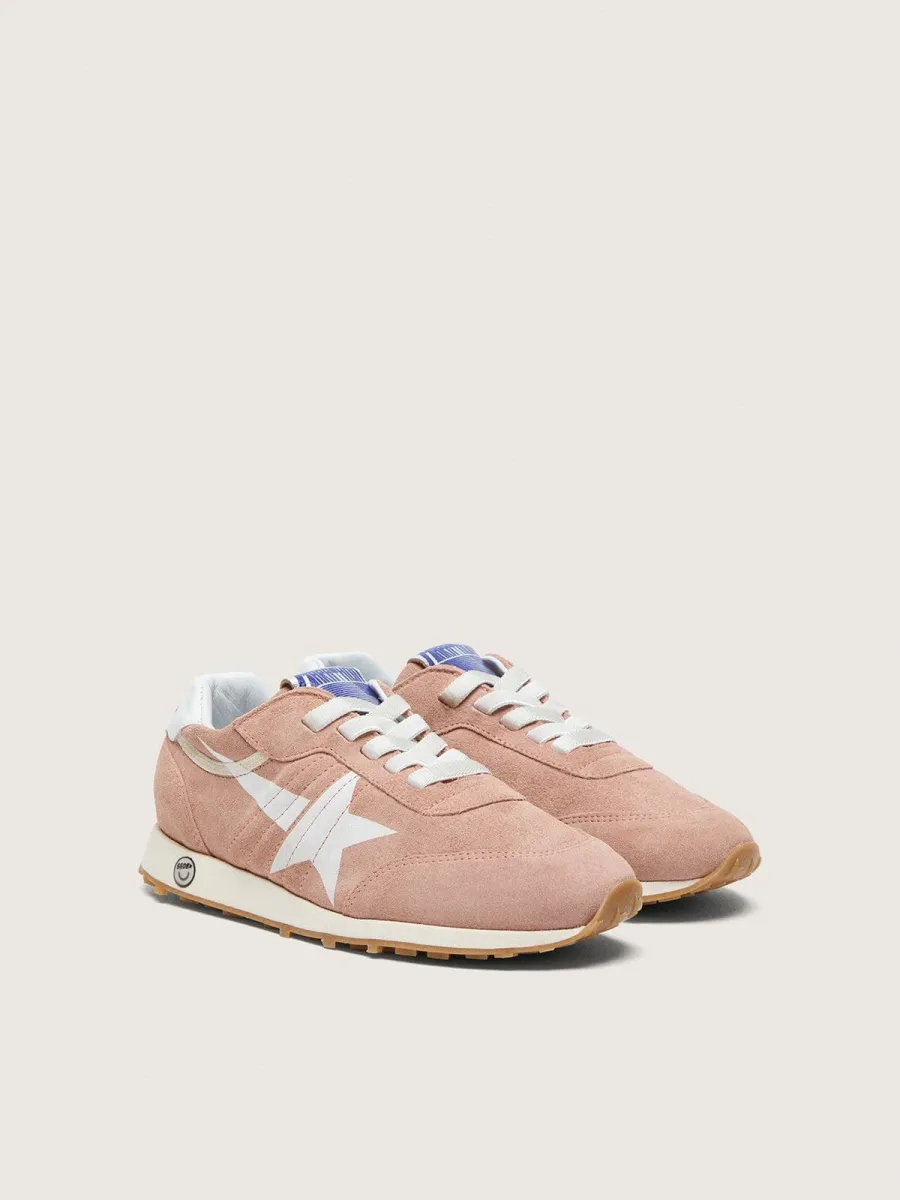 Marathon young in suede rosa con stella bianca