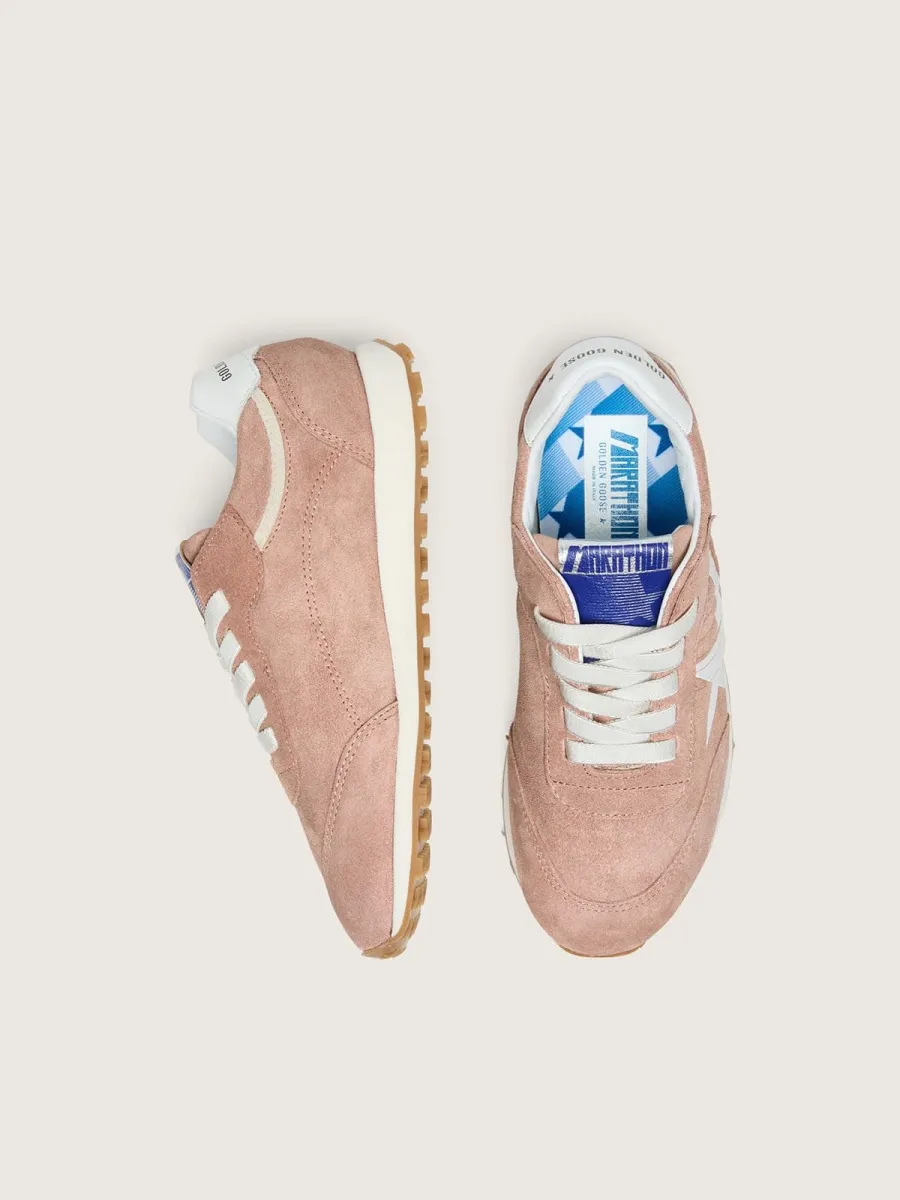 Marathon young in suede rosa con stella bianca