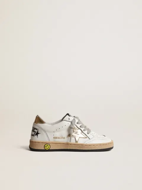 Ball Star Young con stella e talloncino in pelle laminata oro