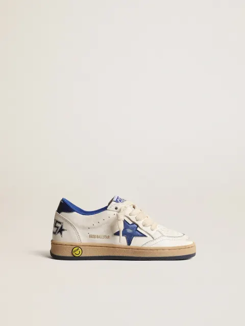 Ball Star Young con stella e talloncino in pelle laminata blu