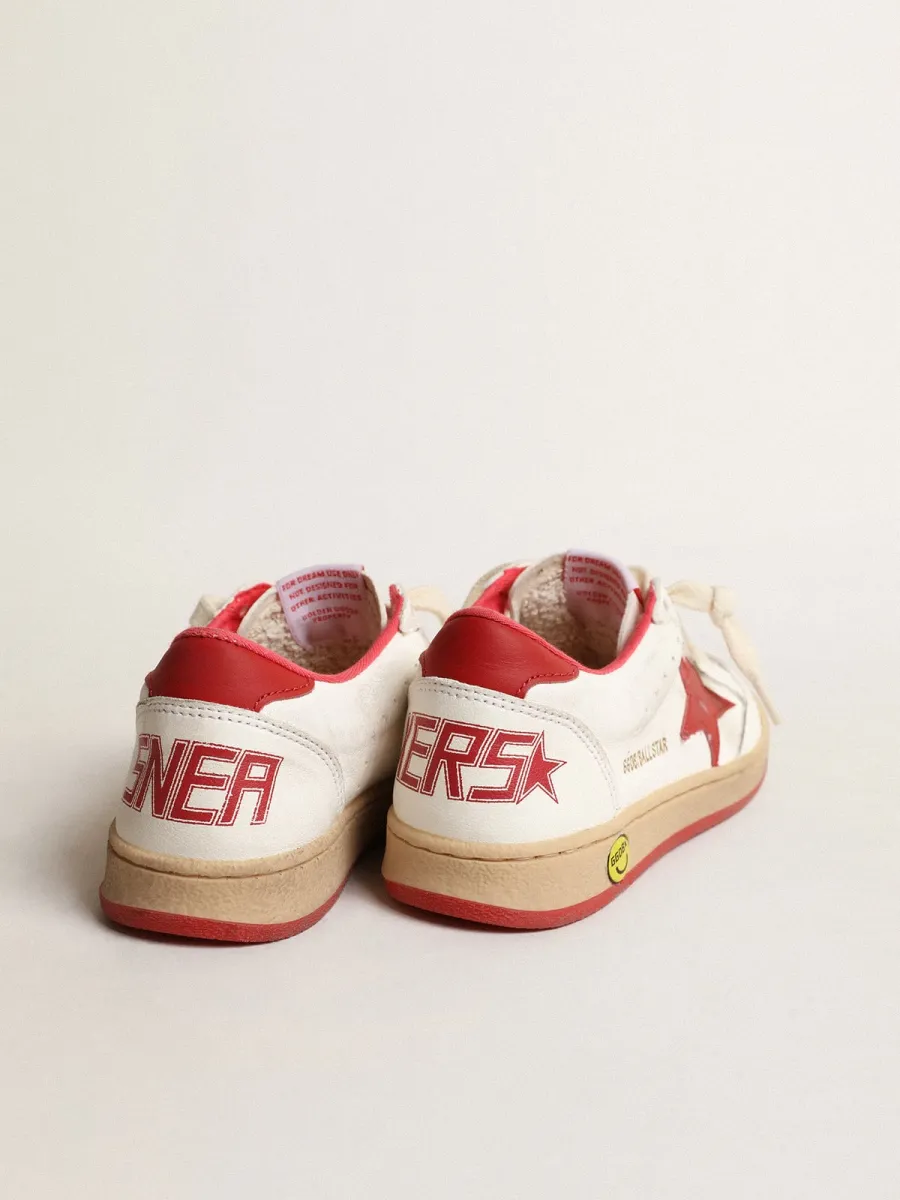 Ball Star Young in nappa con stella e talloncino in pelle rossa