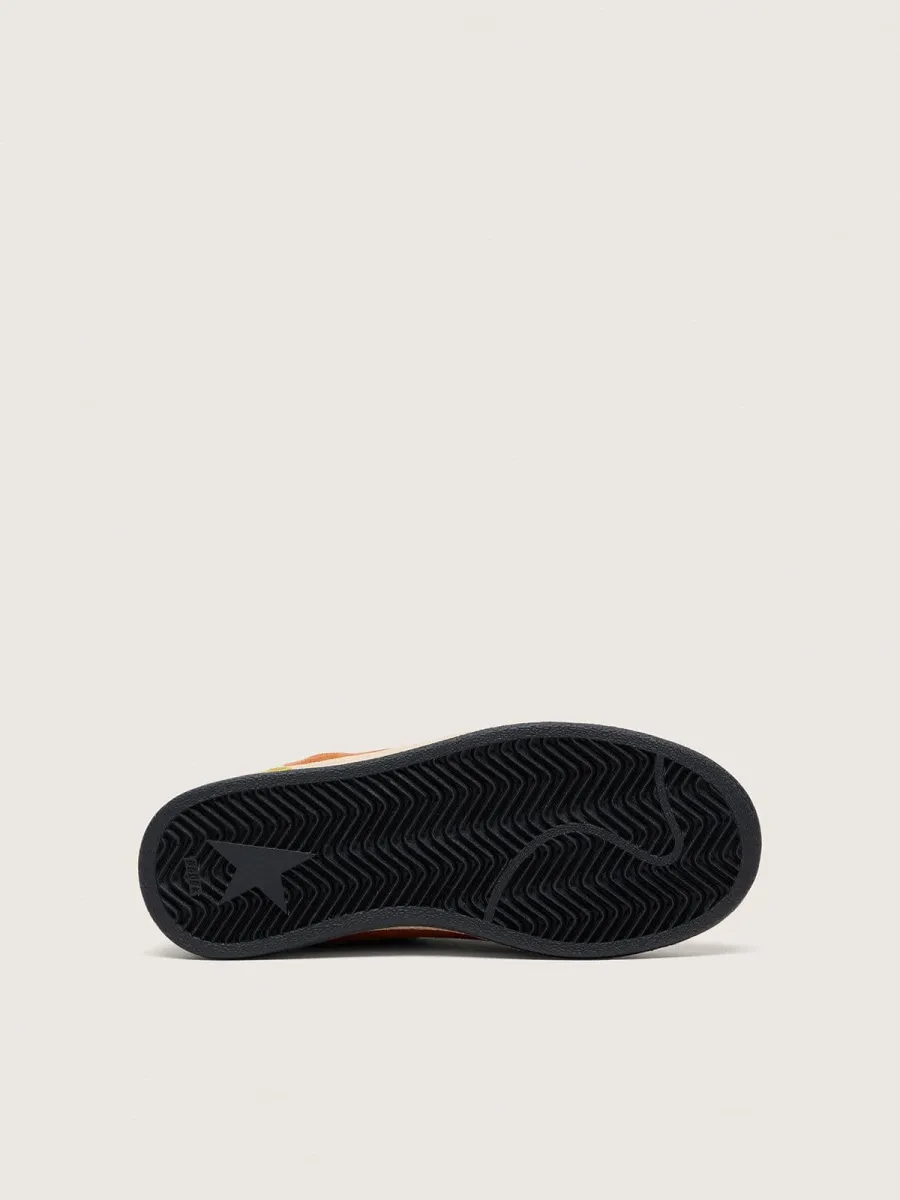 Ball Star young in suede mattone e pelle crema con stella in pelle nera