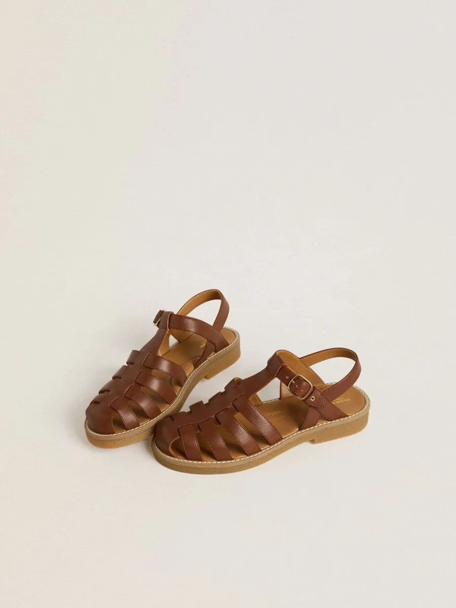 Sandali Maxime Young in pelle color marrone