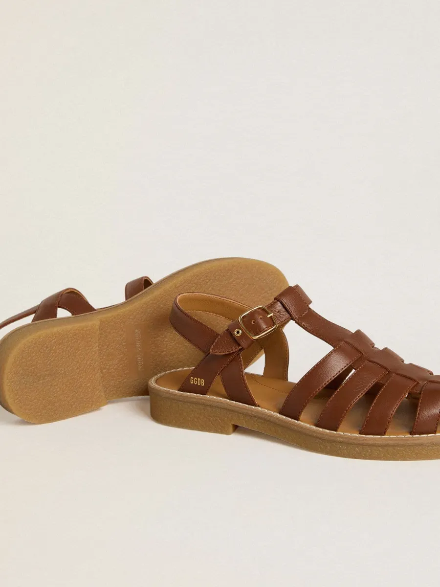 Sandali Maxime Young in pelle color marrone