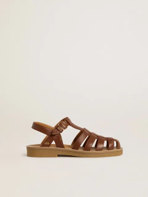 Sandali Maxime Young in pelle color marrone