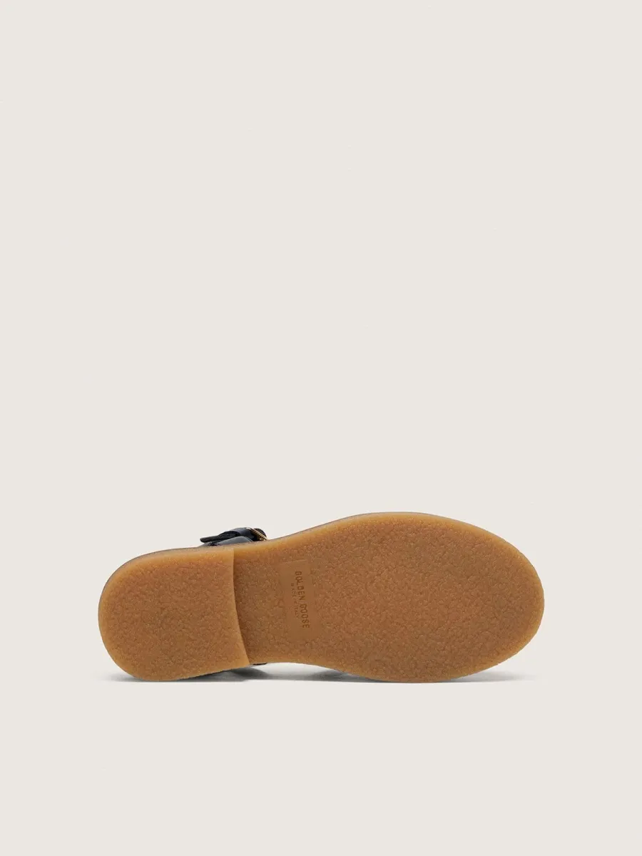 Sandali Maxime Young in pelle color blu navy